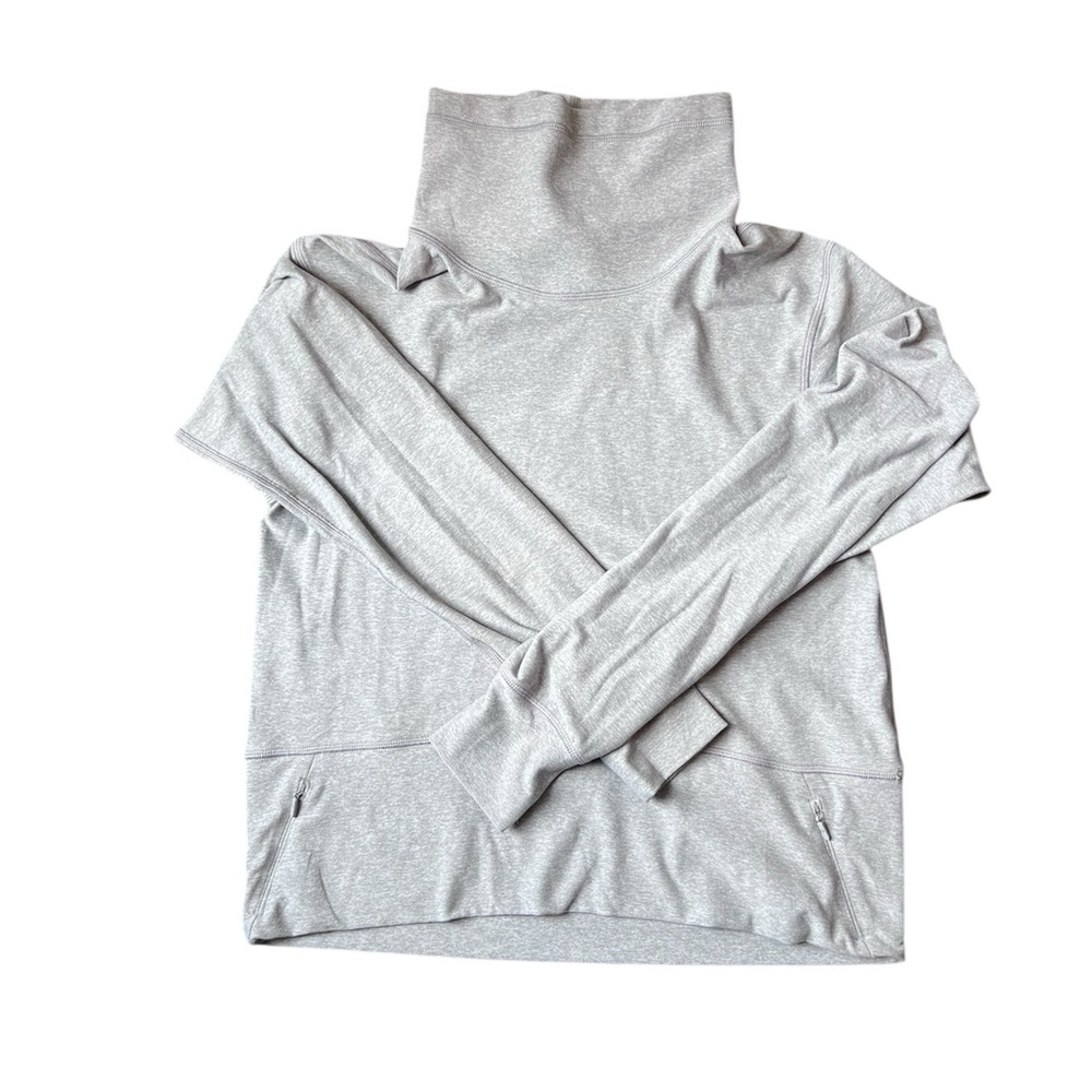 Lululemon Ready to Rulu Pullover Gray Long Sleeve Funnel Neck Top Size 4